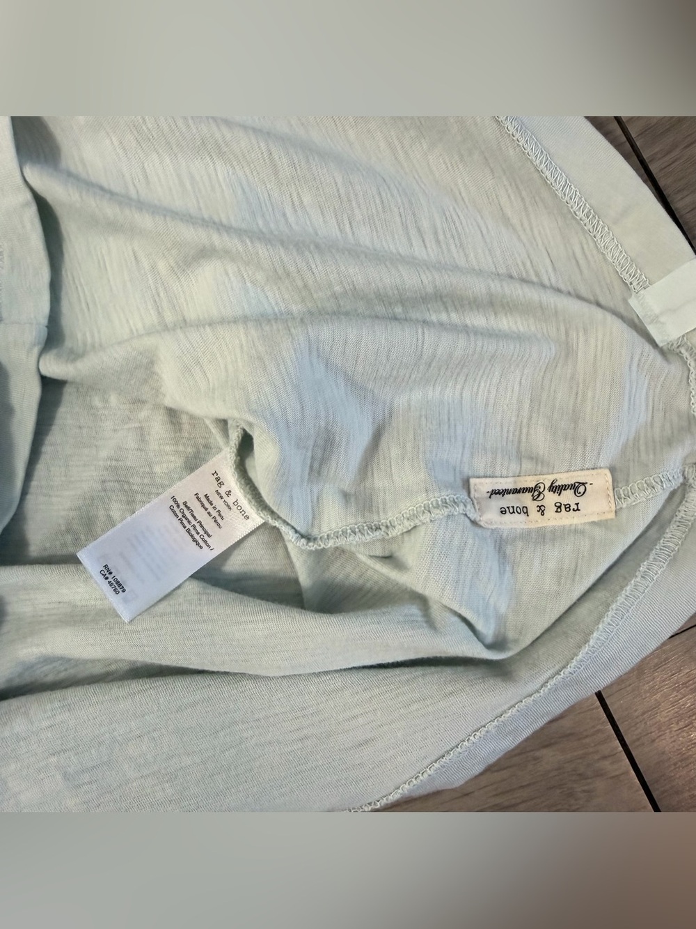 Rag & Bone Organic Cotton Slub Tee Light Blue | Women’s Large - Picture 3 of 6